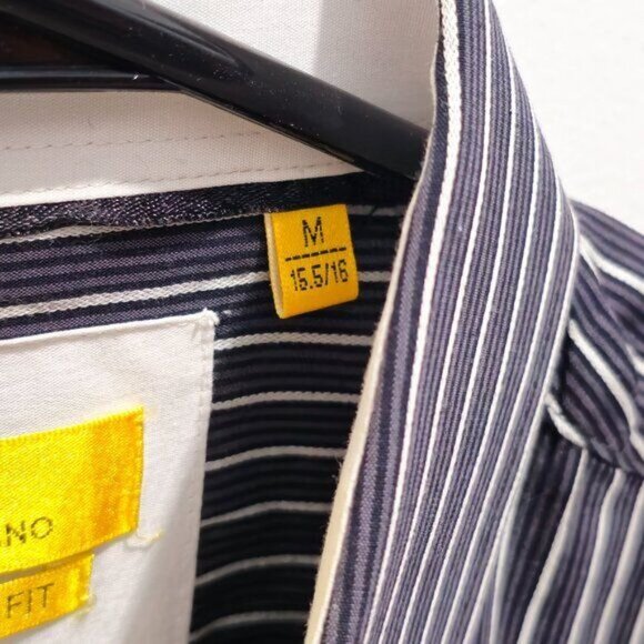 Brio Milano Men’s Contemporary-Fit Striped Long-Sleeve Shirt — Size M - Picture 4 of 14